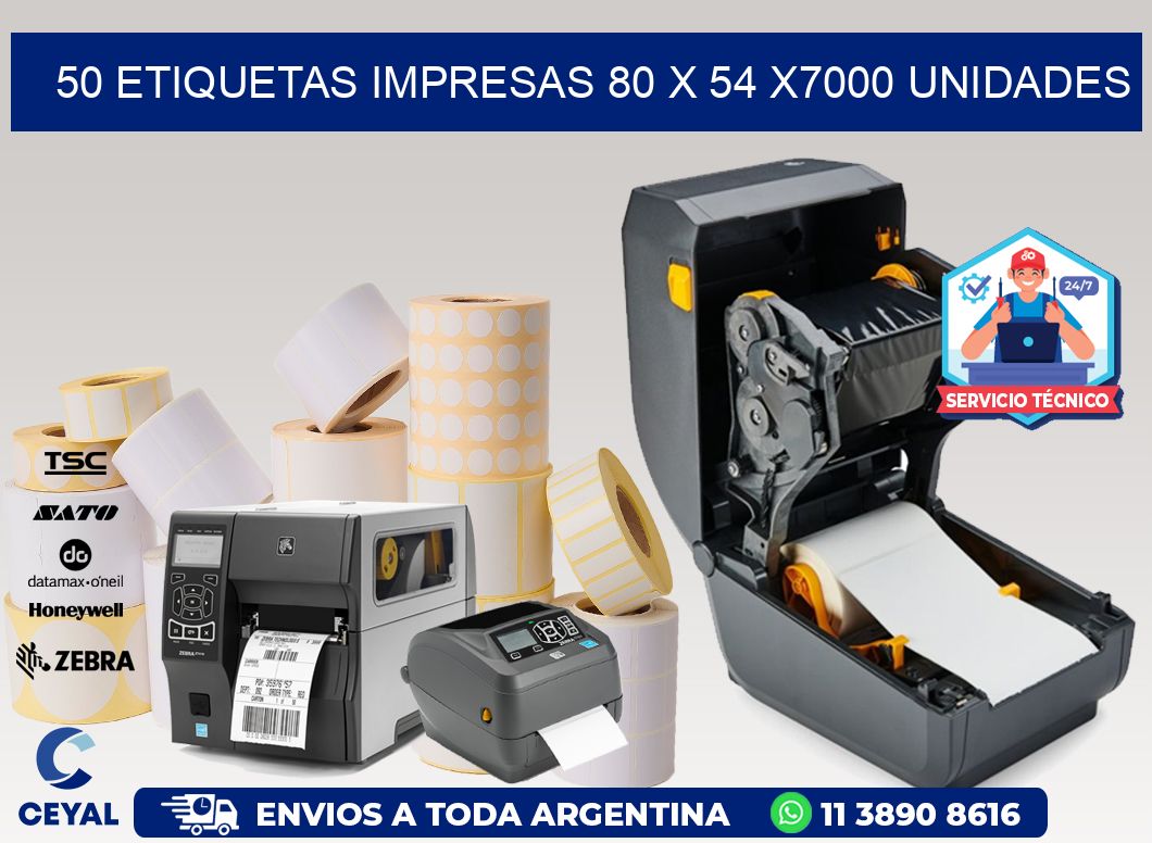 50 ETIQUETAS IMPRESAS 80 x 54 X7000 UNIDADES