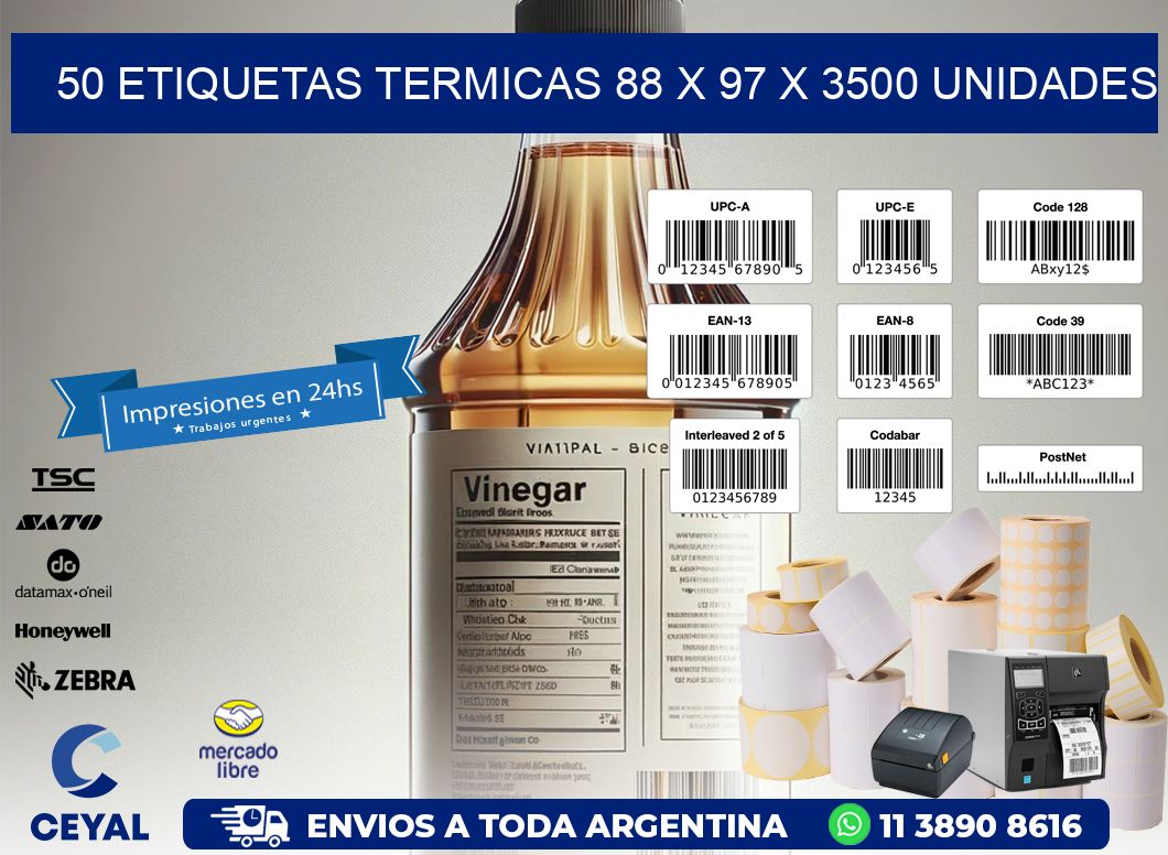 50 ETIQUETAS TERMICAS 88 x 97 X 3500 UNIDADES