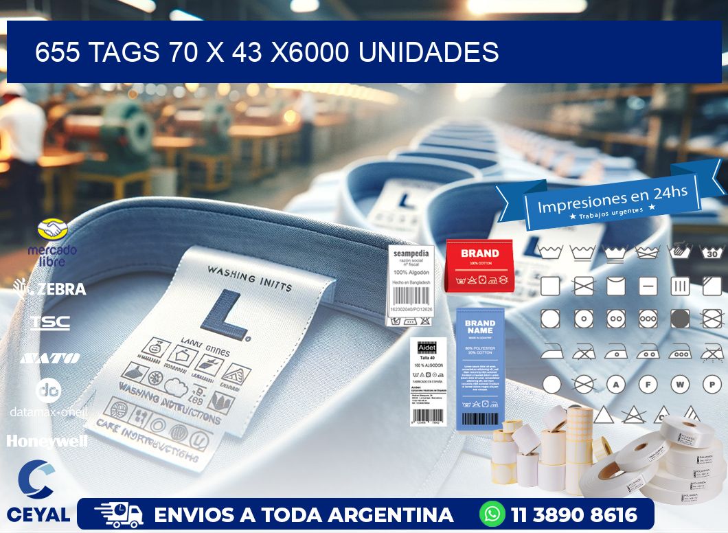 655 TAGS 70 x 43 X6000 UNIDADES