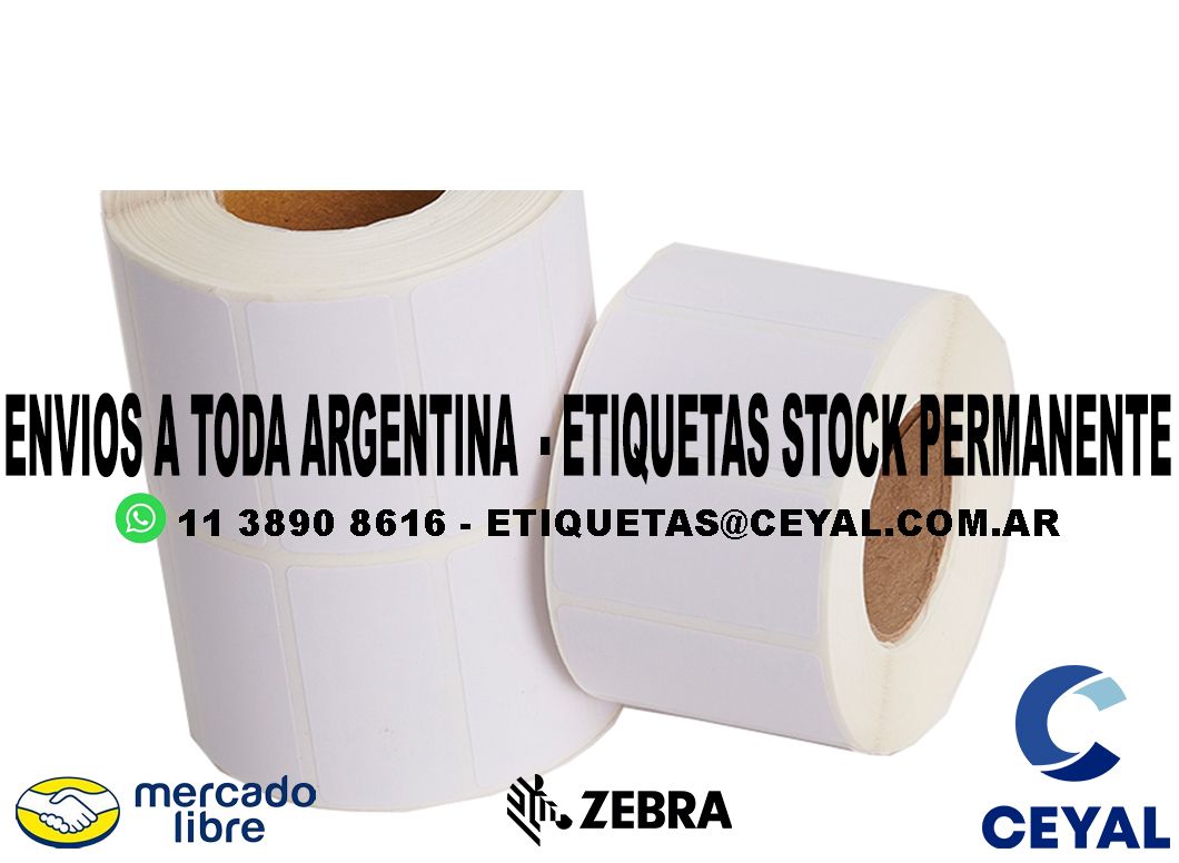 74 ETIQUETAS DE PAPEL TERMICO 86 x 56 x500 UNIDADES