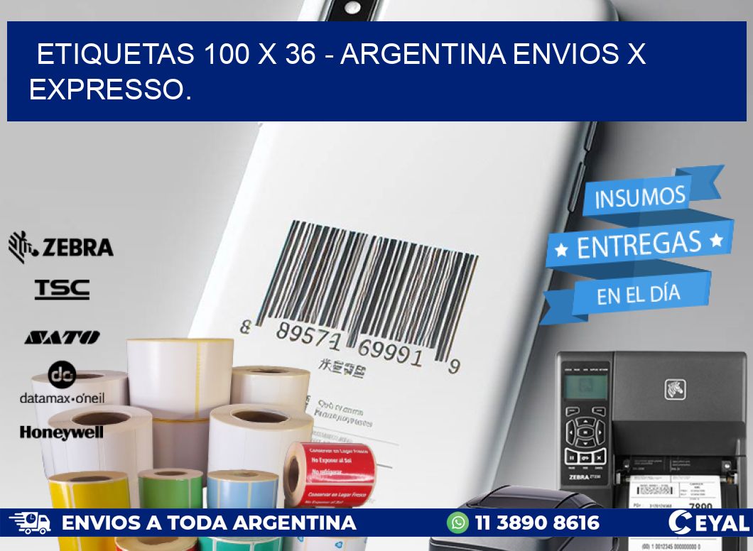 ETIQUETAS 100 x 36 - ARGENTINA ENVIOS X EXPRESSO.