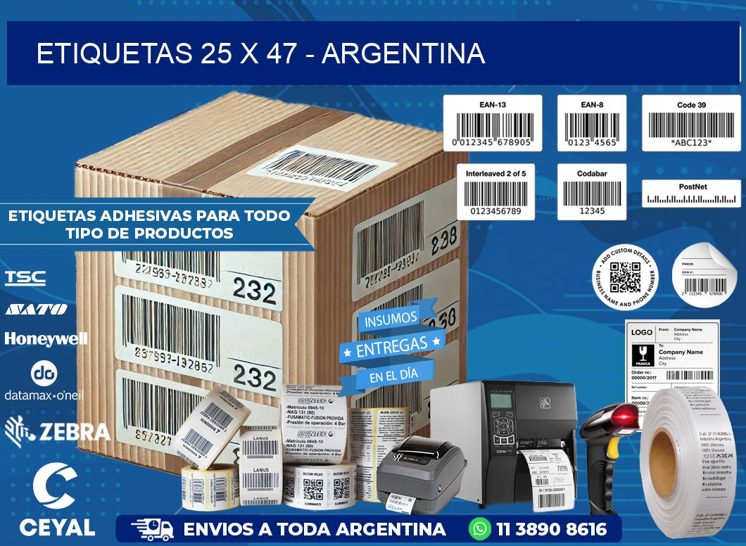 ETIQUETAS 25 x 47 - ARGENTINA