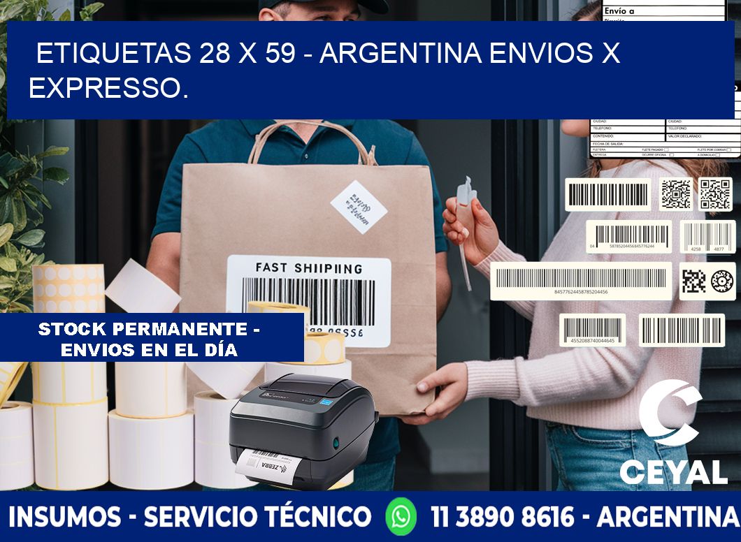 ETIQUETAS 28 x 59 - ARGENTINA ENVIOS X EXPRESSO.