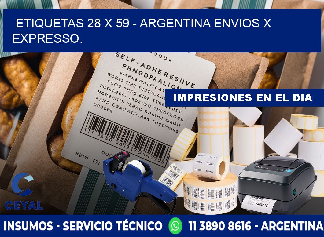 ETIQUETAS 28 x 59 - ARGENTINA ENVIOS X EXPRESSO.