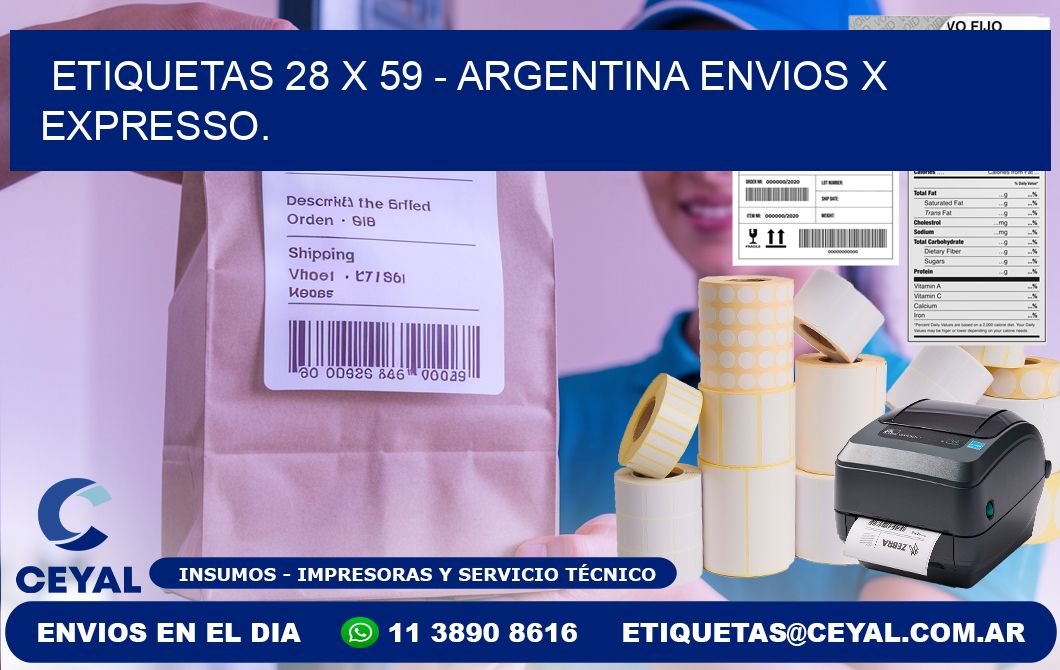 ETIQUETAS 28 x 59 - ARGENTINA ENVIOS X EXPRESSO.