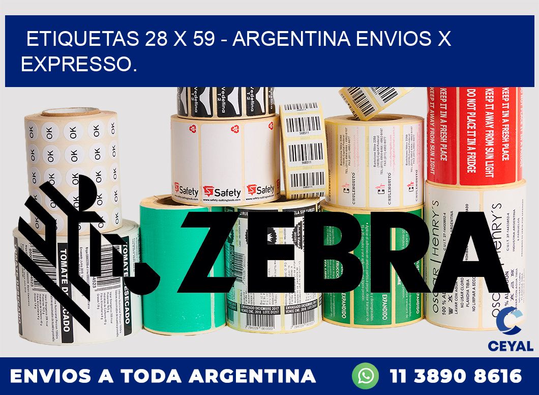 ETIQUETAS 28 x 59 – ARGENTINA ENVIOS X EXPRESSO.