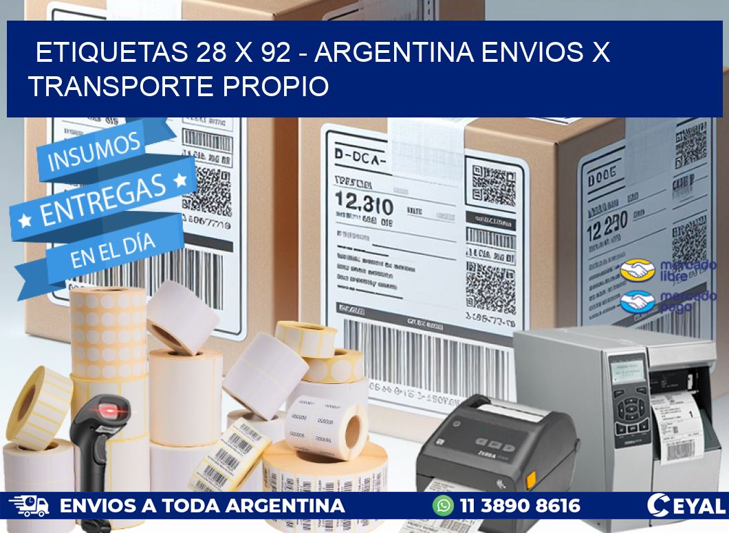 ETIQUETAS 28 x 92 – ARGENTINA ENVIOS X TRANSPORTE PROPIO