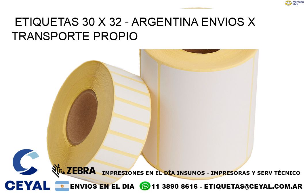 ETIQUETAS 30 x 32 - ARGENTINA ENVIOS X TRANSPORTE PROPIO