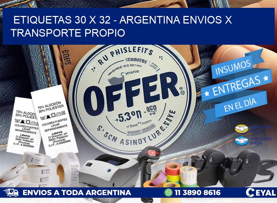 ETIQUETAS 30 x 32 – ARGENTINA ENVIOS X TRANSPORTE PROPIO