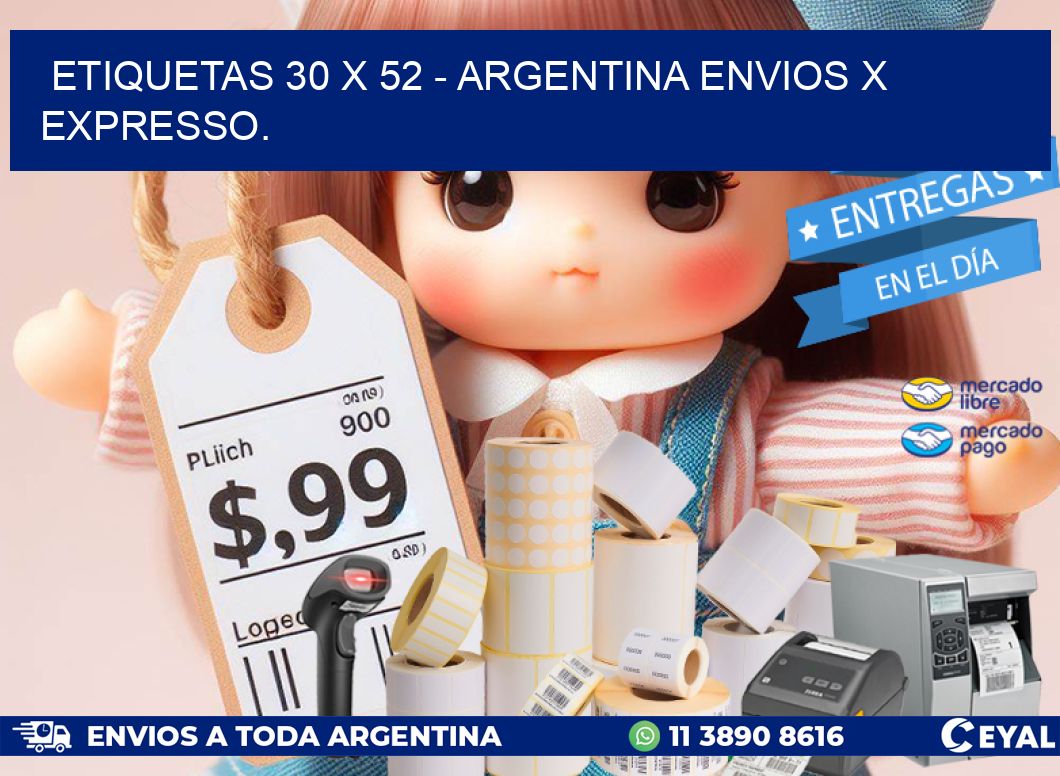 ETIQUETAS 30 x 52 - ARGENTINA ENVIOS X EXPRESSO.