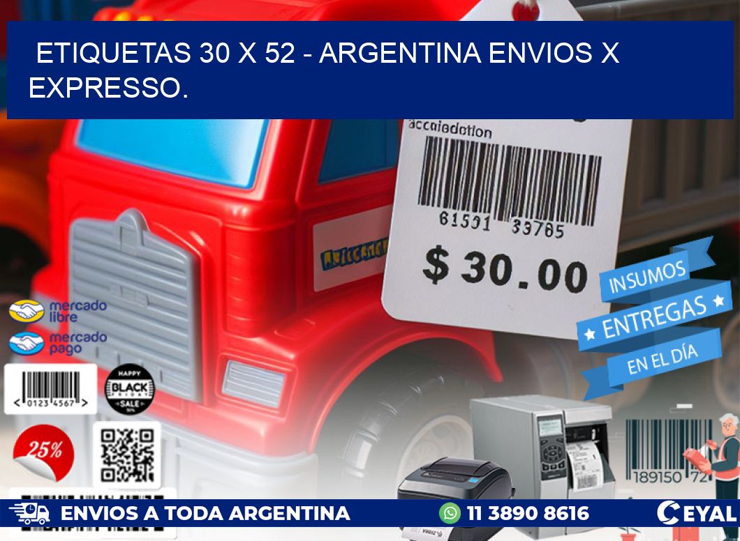 ETIQUETAS 30 x 52 – ARGENTINA ENVIOS X EXPRESSO.