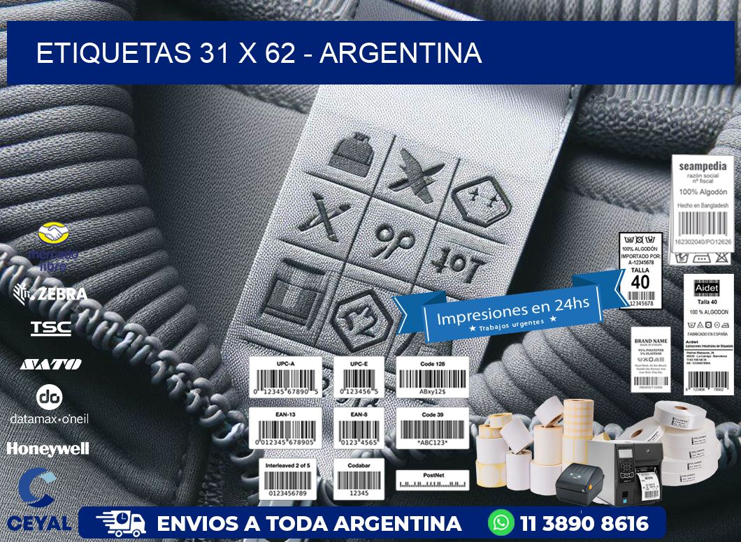 ETIQUETAS 31 x 62 - ARGENTINA
