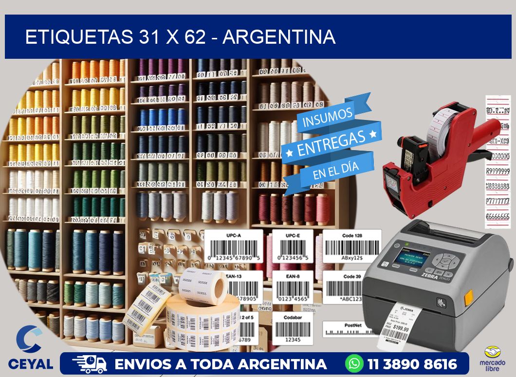 ETIQUETAS 31 x 62 - ARGENTINA