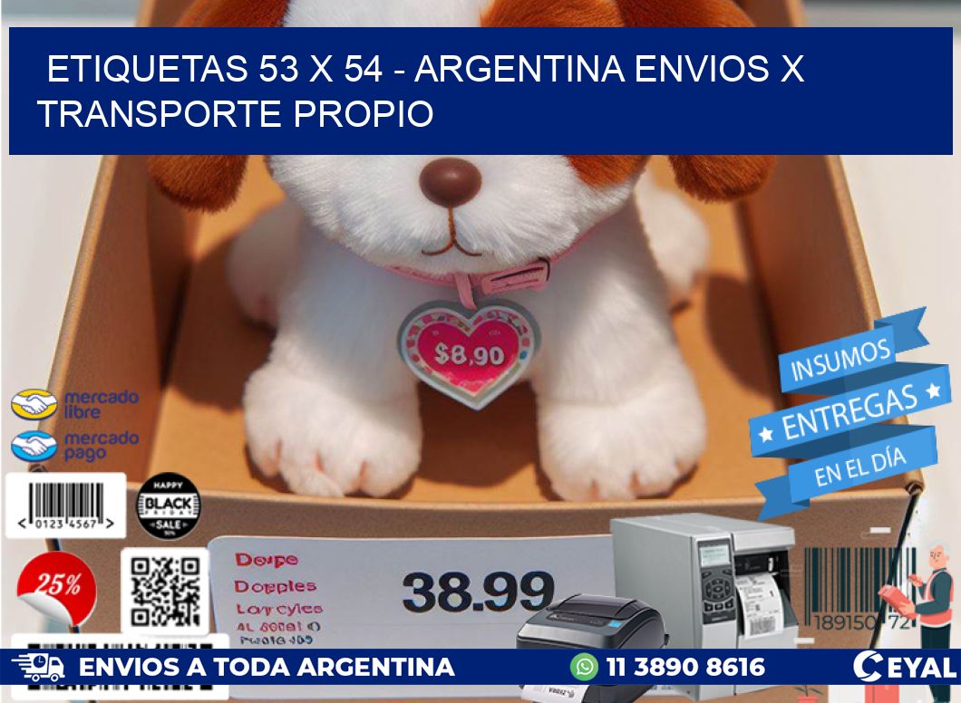 ETIQUETAS 53 x 54 - ARGENTINA ENVIOS X TRANSPORTE PROPIO