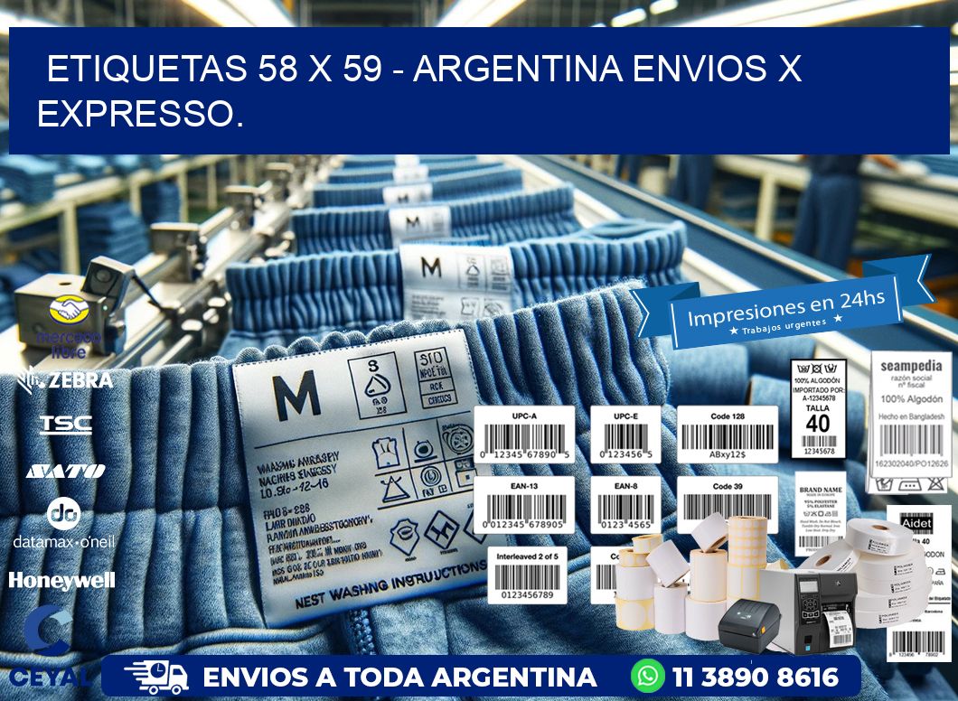 ETIQUETAS 58 x 59 - ARGENTINA ENVIOS X EXPRESSO.