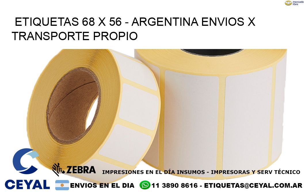 ETIQUETAS 68 x 56 - ARGENTINA ENVIOS X TRANSPORTE PROPIO