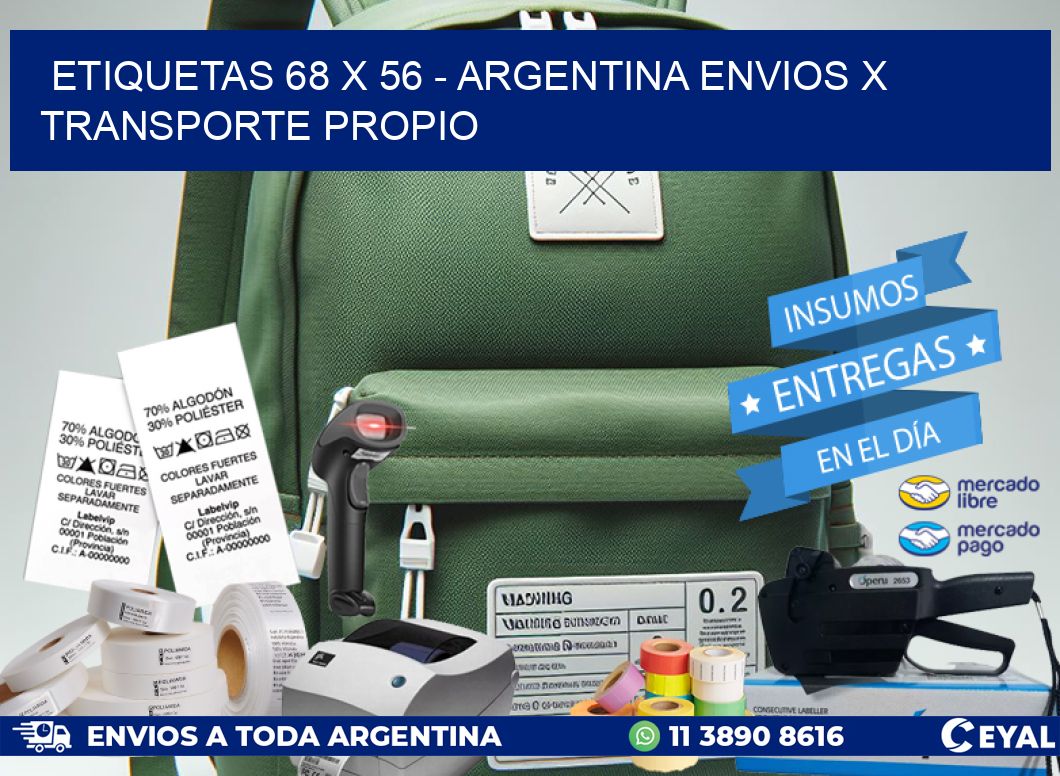 ETIQUETAS 68 x 56 – ARGENTINA ENVIOS X TRANSPORTE PROPIO