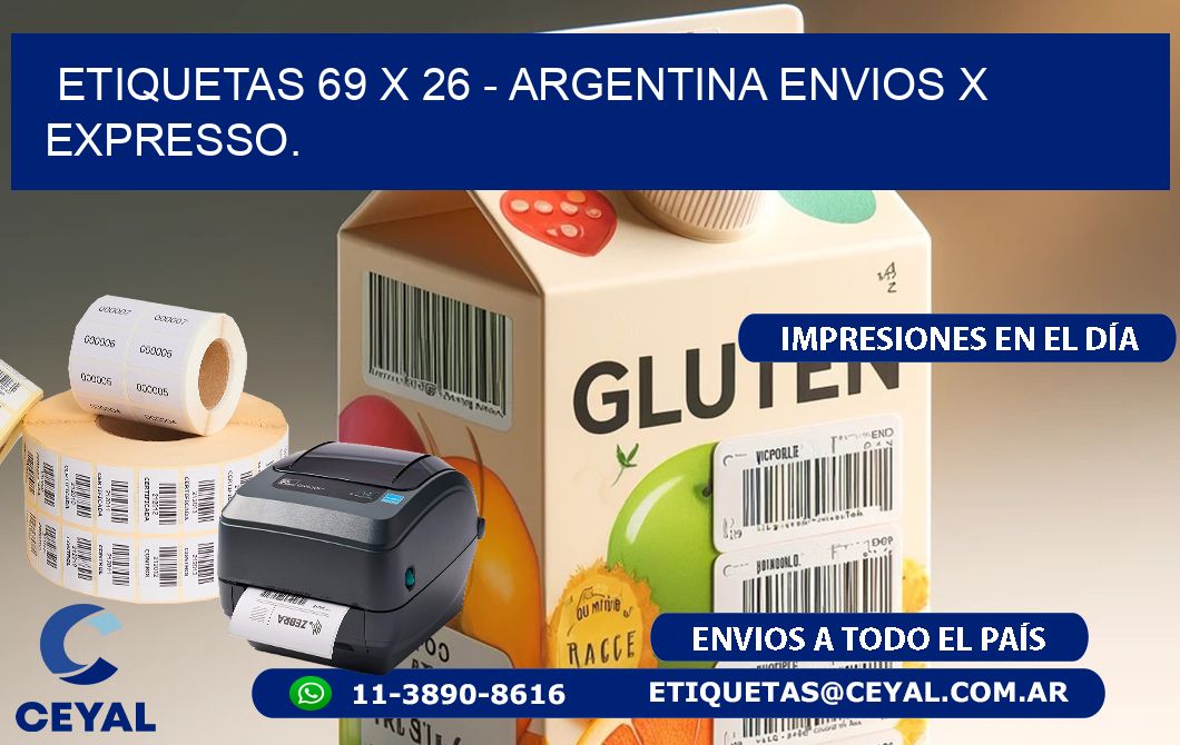 ETIQUETAS 69 x 26 - ARGENTINA ENVIOS X EXPRESSO.