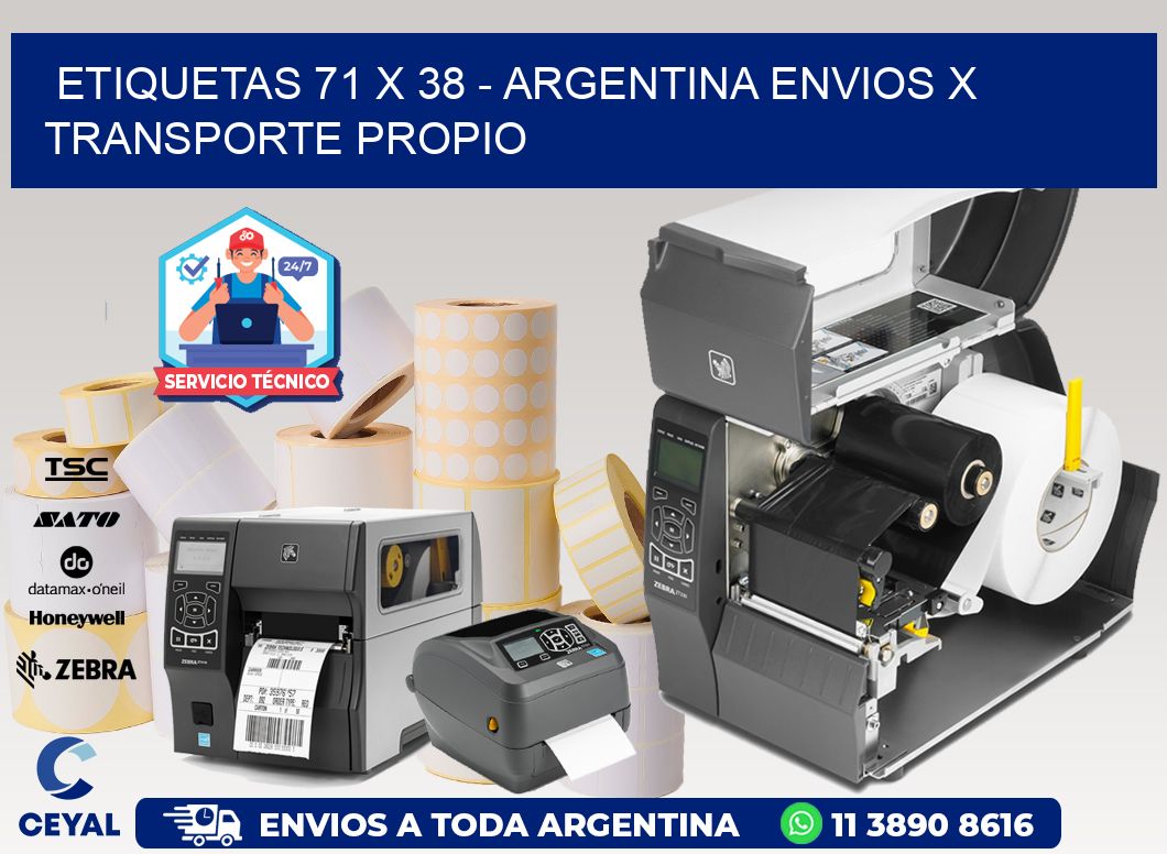 ETIQUETAS 71 x 38 - ARGENTINA ENVIOS X TRANSPORTE PROPIO