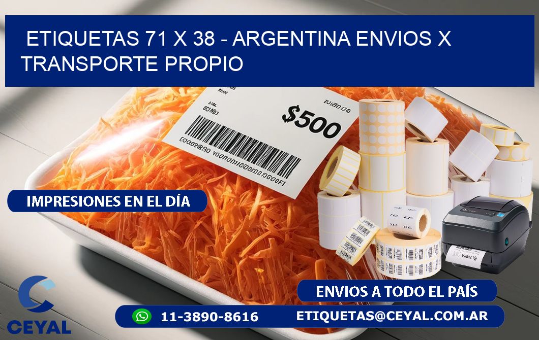 ETIQUETAS 71 x 38 - ARGENTINA ENVIOS X TRANSPORTE PROPIO