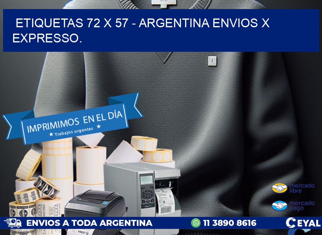 ETIQUETAS 72 x 57 - ARGENTINA ENVIOS X EXPRESSO.