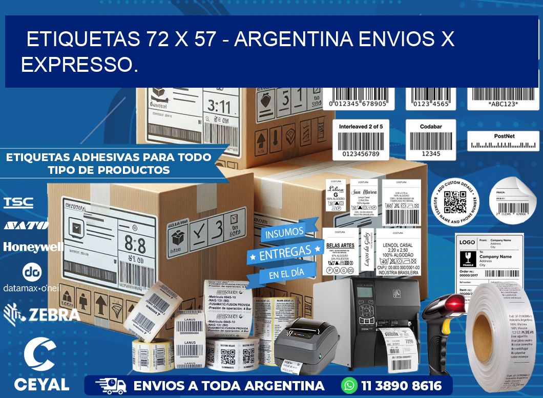 ETIQUETAS 72 x 57 - ARGENTINA ENVIOS X EXPRESSO.