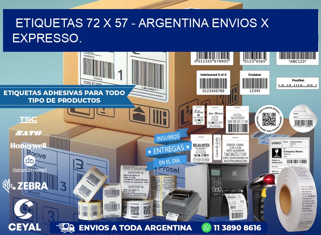 ETIQUETAS 72 x 57 – ARGENTINA ENVIOS X EXPRESSO.