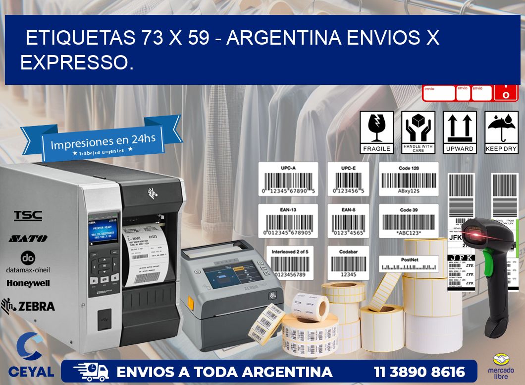 ETIQUETAS 73 x 59 - ARGENTINA ENVIOS X EXPRESSO.