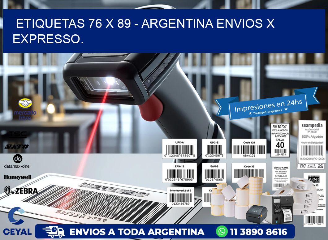 ETIQUETAS 76 x 89 – ARGENTINA ENVIOS X EXPRESSO.