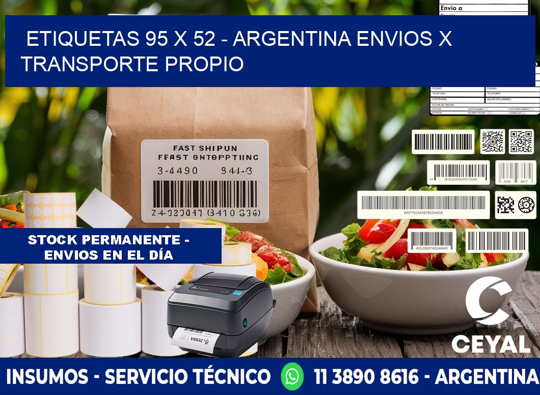 ETIQUETAS 95 x 52 - ARGENTINA ENVIOS X TRANSPORTE PROPIO