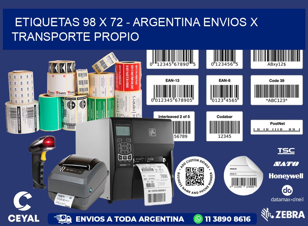 ETIQUETAS 98 x 72 - ARGENTINA ENVIOS X TRANSPORTE PROPIO