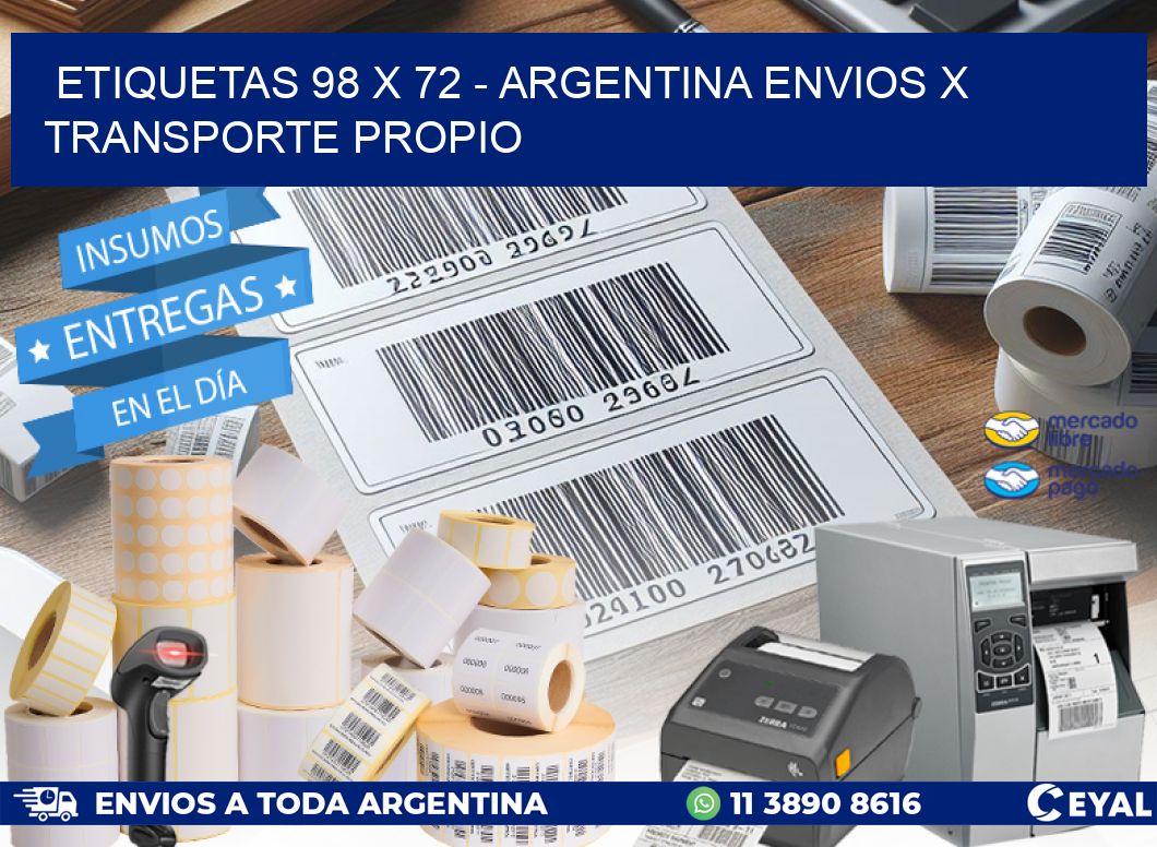 ETIQUETAS 98 x 72 – ARGENTINA ENVIOS X TRANSPORTE PROPIO