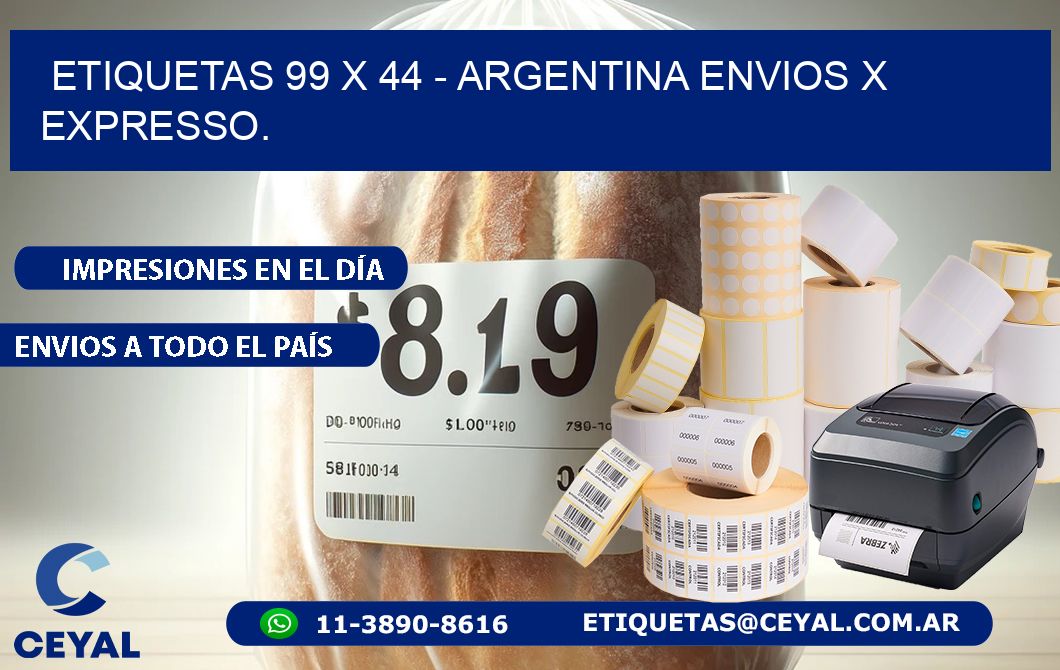 ETIQUETAS 99 x 44 - ARGENTINA ENVIOS X EXPRESSO.