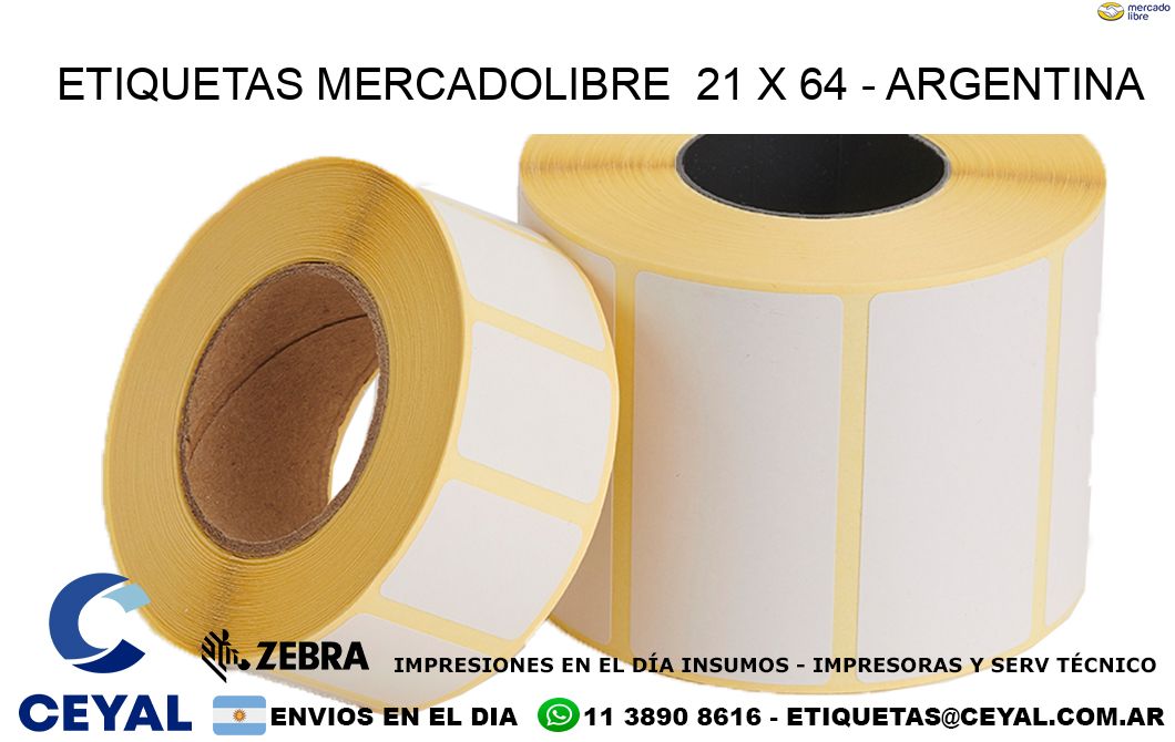 ETIQUETAS MERCADOLIBRE  21 x 64 – ARGENTINA