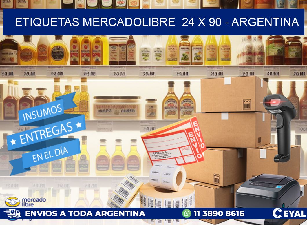 ETIQUETAS MERCADOLIBRE  24 x 90 - ARGENTINA