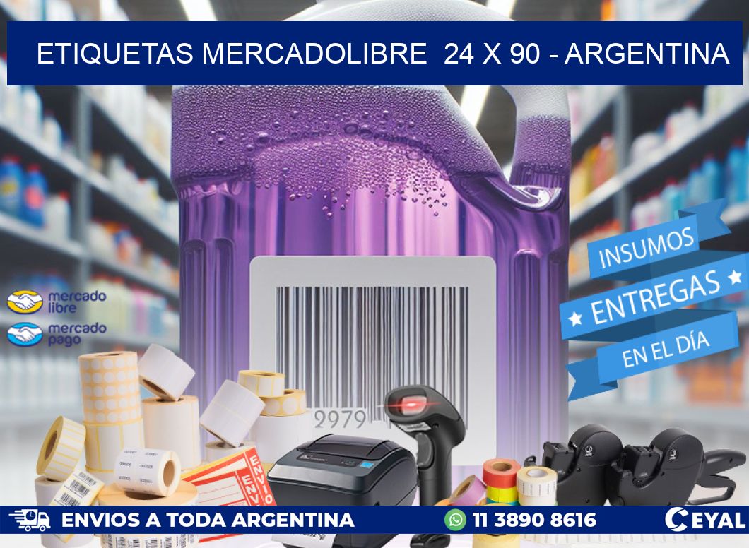 ETIQUETAS MERCADOLIBRE  24 x 90 - ARGENTINA