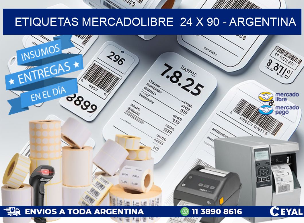 ETIQUETAS MERCADOLIBRE  24 x 90 - ARGENTINA