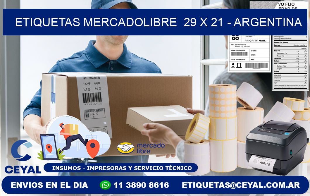 ETIQUETAS MERCADOLIBRE  29 x 21 - ARGENTINA