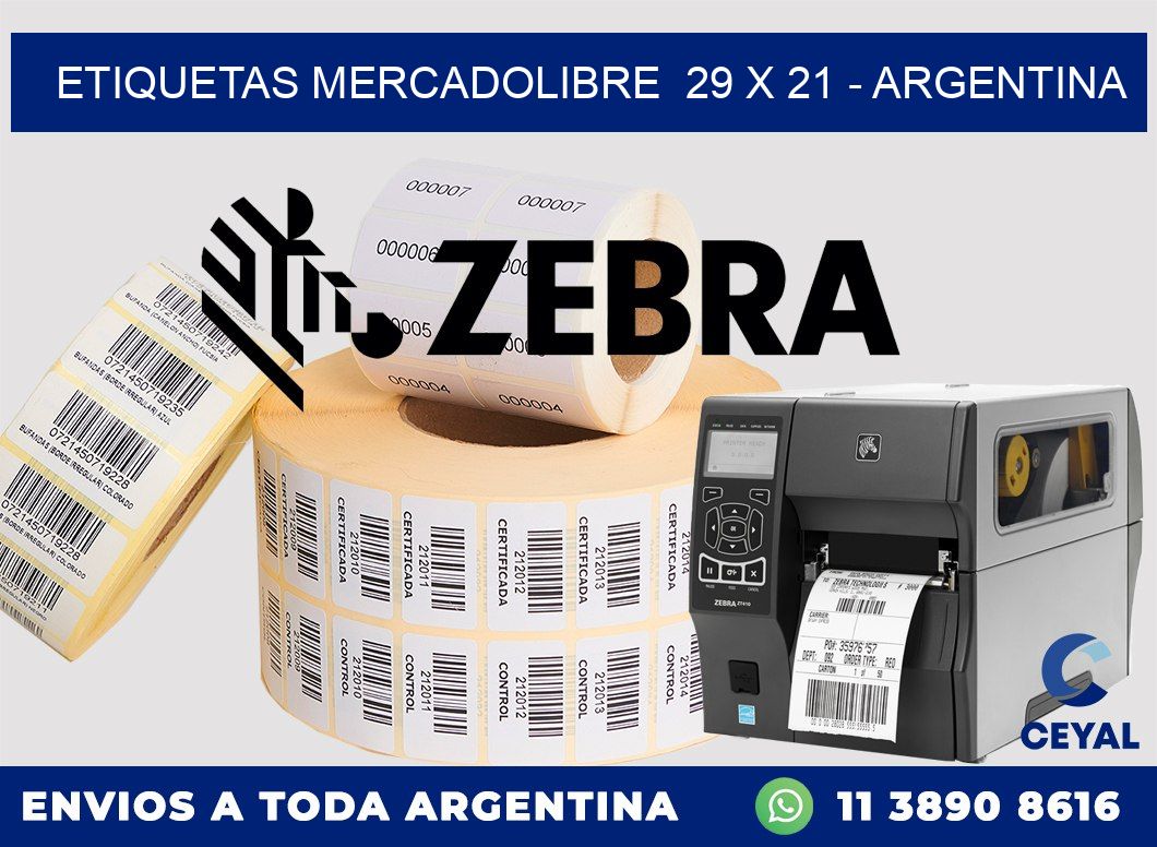 ETIQUETAS MERCADOLIBRE  29 x 21 – ARGENTINA