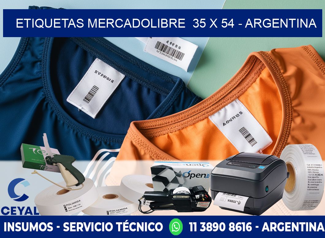 ETIQUETAS MERCADOLIBRE  35 x 54 - ARGENTINA