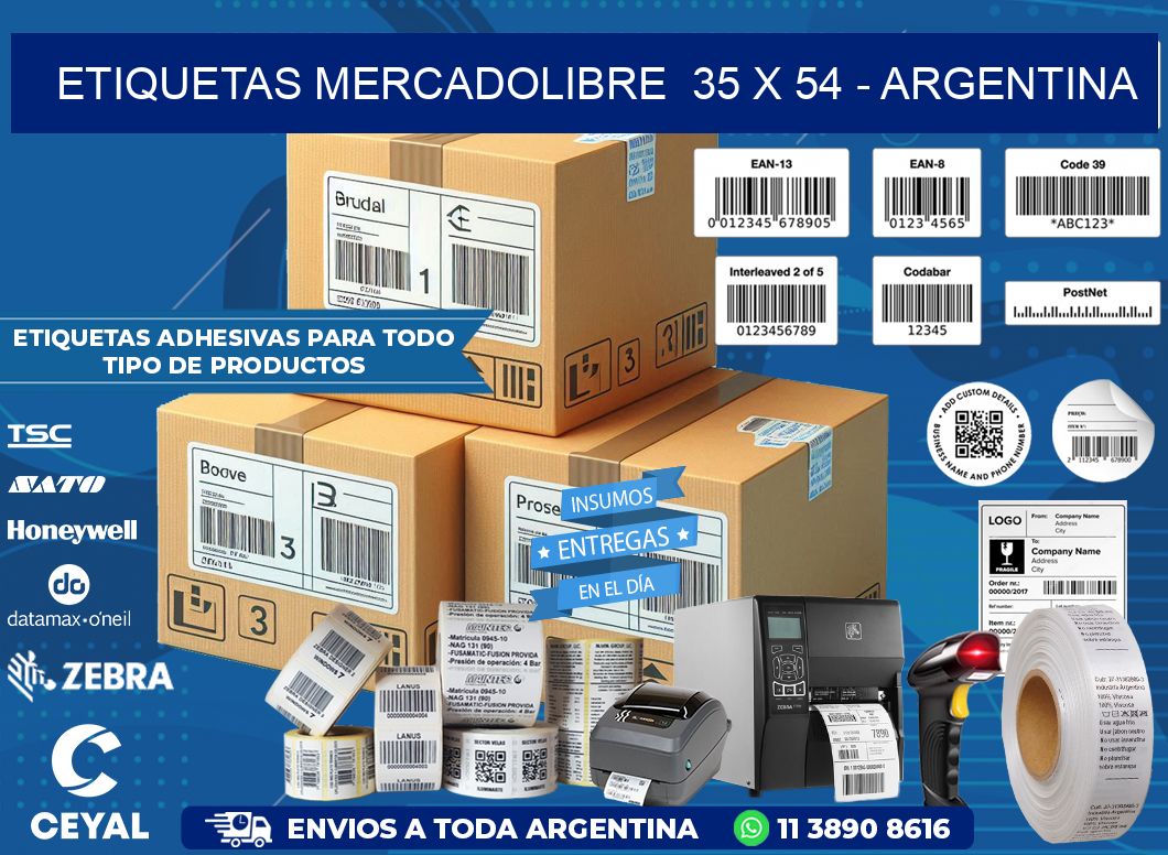 ETIQUETAS MERCADOLIBRE  35 x 54 – ARGENTINA