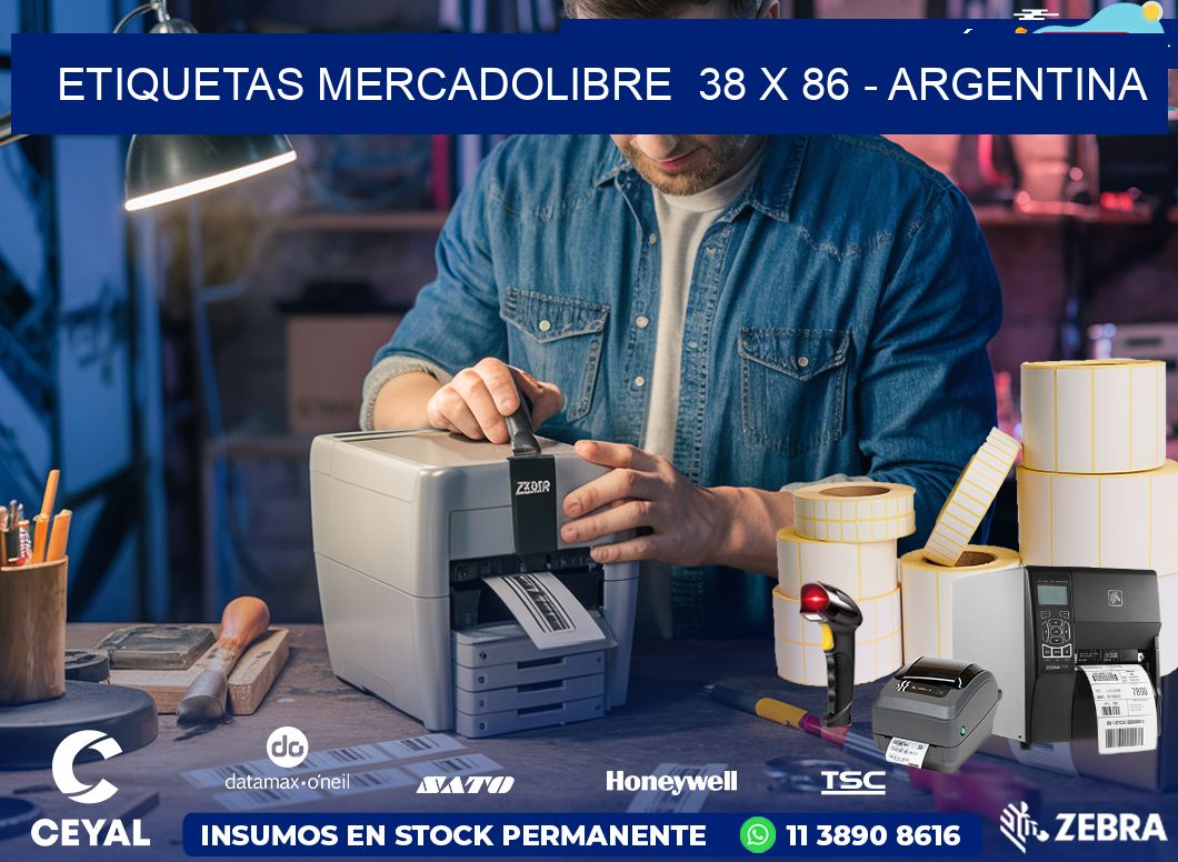 ETIQUETAS MERCADOLIBRE  38 x 86 - ARGENTINA