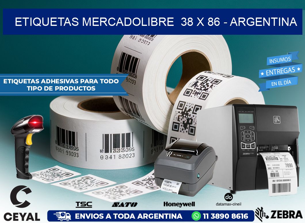 ETIQUETAS MERCADOLIBRE  38 x 86 – ARGENTINA