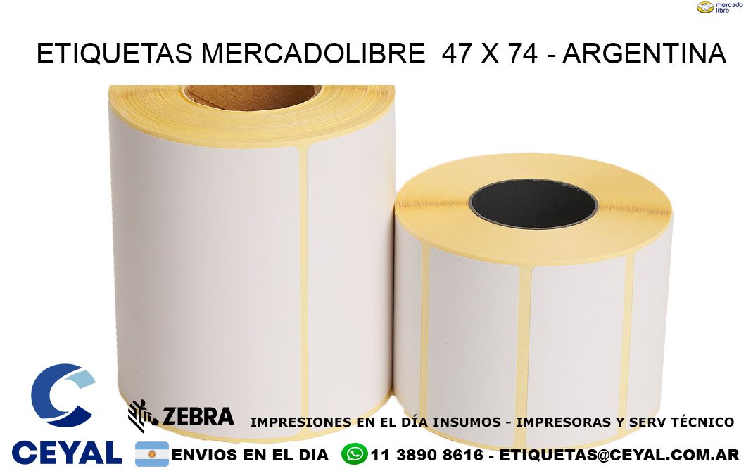 ETIQUETAS MERCADOLIBRE  47 x 74 - ARGENTINA