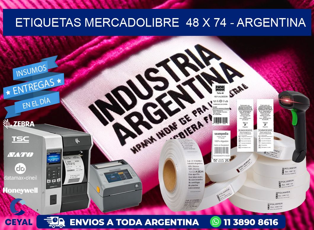 ETIQUETAS MERCADOLIBRE  48 x 74 - ARGENTINA