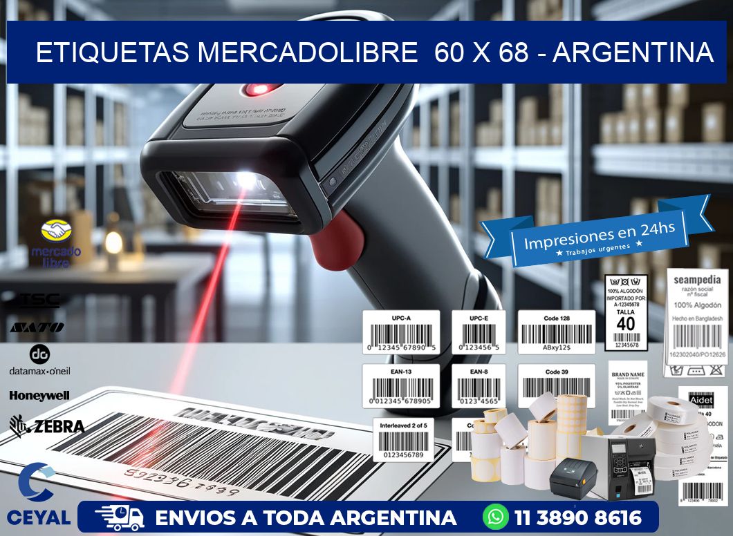 ETIQUETAS MERCADOLIBRE  60 x 68 – ARGENTINA