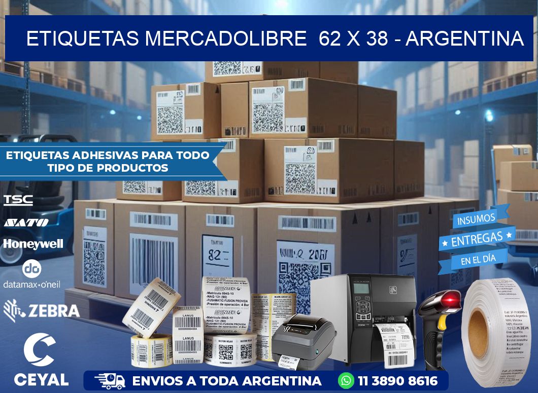 ETIQUETAS MERCADOLIBRE  62 x 38 – ARGENTINA