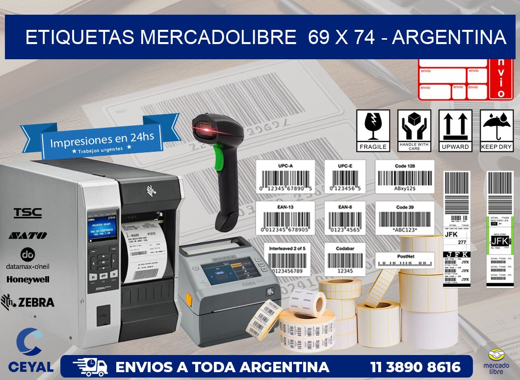 ETIQUETAS MERCADOLIBRE  69 x 74 – ARGENTINA