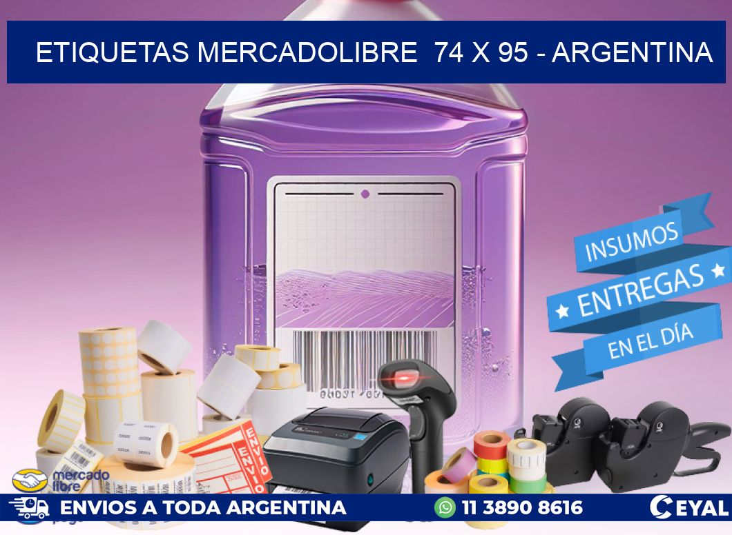 ETIQUETAS MERCADOLIBRE  74 x 95 - ARGENTINA