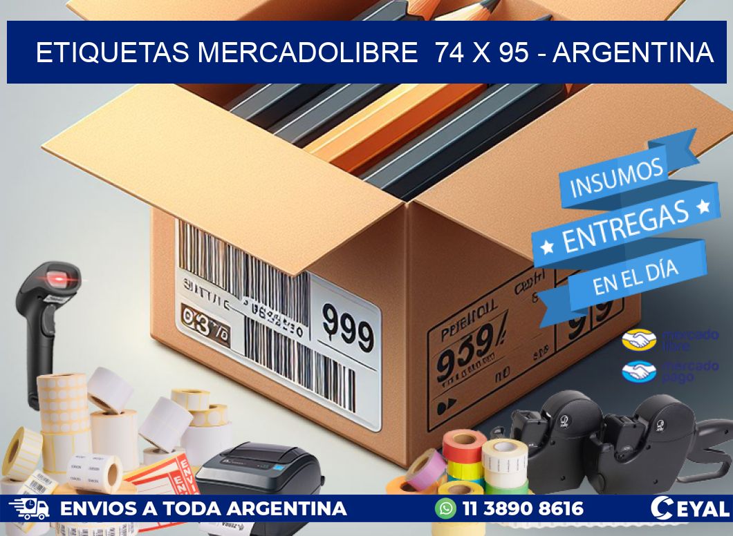 ETIQUETAS MERCADOLIBRE  74 x 95 - ARGENTINA